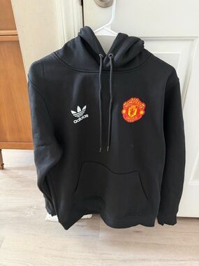 adidas Black Manchester United Crewneck Hoodie
